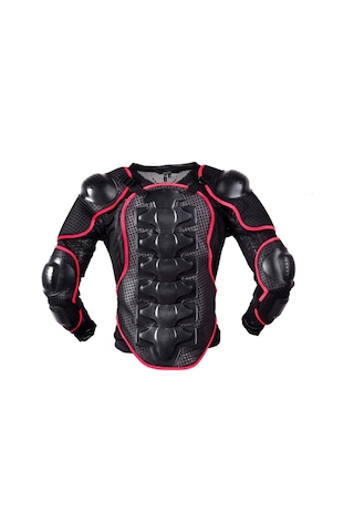 Sones Ghost Racing F060 Motosiklet Zırh Binme Dişli Göğüs Koruyucu Dirsek Pedi Düşme Koruma Elbisesi 3XL Kırmızı - Siyah