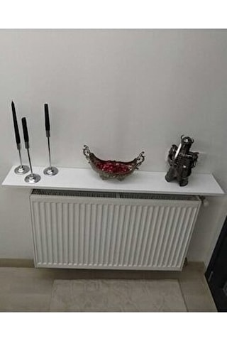 Mdf Beyaz Petek Üstü Duvara Monte Uçan Raf Dresuar Beyaz