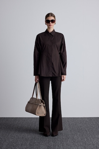 Bel Ayarlamalı Gömlek Kahverengi Kahverengi