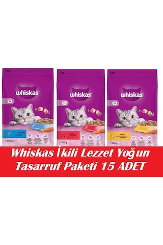 Whiskas İkili Lezzet Yoğun Tasarruf Paketi 15 Adet