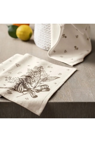 Togas Olmi Ekru-kor Mutfak Havlusu 30x50, %100 Pamuk, 1 Adet 164141718 Bej