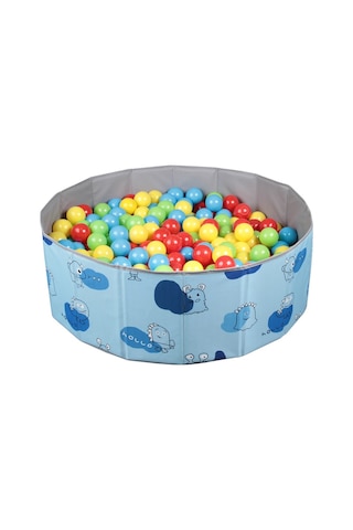 Baby Marine Katlanır Aktivite ve Top Havuzu 4 Renk 150 Top Desenli Mavi