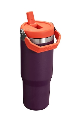 Stanley The Iceflow Flip Straw 0.89 L Pipetli Termos Bardak Mor-Turuncu