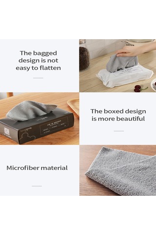 Monyee Gri Mikrofiber Su Emici Havlu - 20x20 Cm, Yumuşak, Yüzey Koruyucu, Hızlı Kuruyan, Kutulu 20 Adet