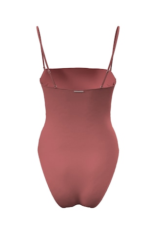 Calvin Klein Kadın Straplez Dusty Cedar Tek Parça Mayo-13390 Dusty Cedar