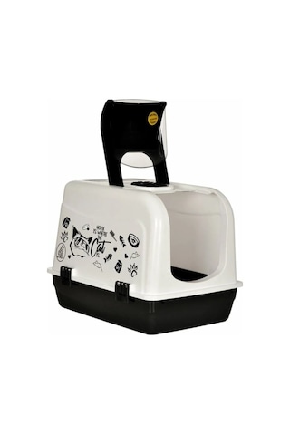 Kırılmaz Kapaklı Kürekli Büyük Lüks Kapalı Kedi Tuvaleti 39 x 53 x 41 CM