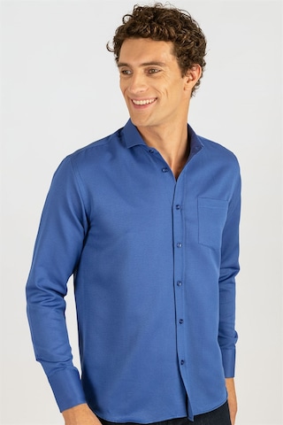 Tudors Klasik Fit Desenli Erkek Gömlek-25045 Saks