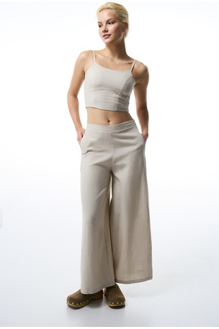 Penti Taş Rengi Luna Keten Crop Top Üst
