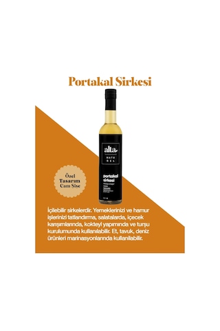 Alta Naturel Doğal Fermente Portakal Sirkesi 250 ML