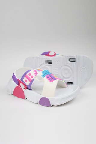 Günlük Unisex Çocuk Sandalet Esnek Kaymaz Taban Yazlık Ev Okul Kreş Ayakkabı Ps940-ps955 Beyaz - Pembe