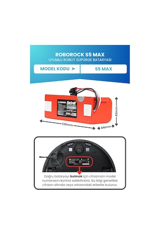 Roborock S5 Max Batarya Kutulu 5200mah Pil Robot Süpürge Batarya