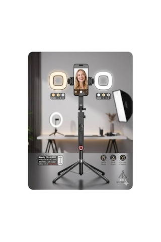 L08 Mini Tripod Işığı Şarjlı Mini Led Işık 3 Modlu Renk Ayarlı Selfie Tripod Uyumlu