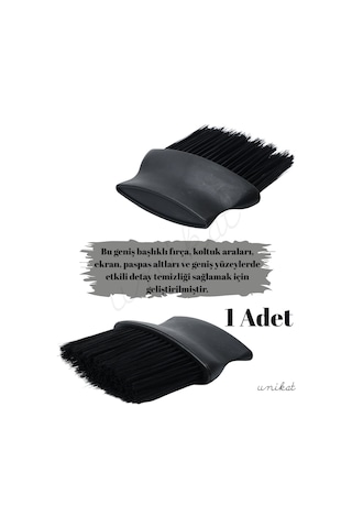 Geniş Başlı Fırça Siyah Renkli Zor Alanlar İçin Etkili Temizlik Toz Alma 1 Adet