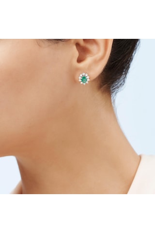 Altınbaş Pırlanta Zümrüt Küpe N11.15