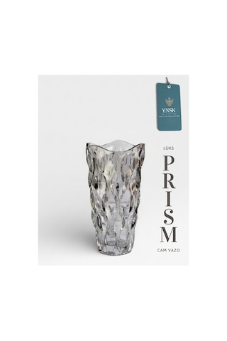 Chacha Home Luxury Prısm İthal Cam Vazo 24x13 Cm Füme