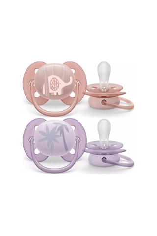 0-6 Ay İçin Kız Bebekler İçin Ultra Soft Emzik - 2'li Paket