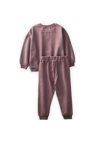 Cigit Basic Karyoka Detaylı Sweatshirt Takım 3-8 Yaş Mürdüm Mürdüm