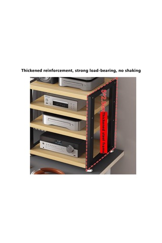 3 Raflı Masa Dolabı, Av Standı, Hifi Stereo Kulaklık, Cd Çalar İçin Kulaklık Amplifikatörü Multimedya Stantlarını Saklamak İçin Mobil Siyah, 40 Cm Çok Renkli