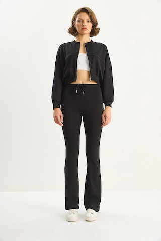 Shade Kadın Yarasa Kol Crop Hırka İspanyol Pantolon Modal Alt-üst Takım 4059 60283731 - Siyah