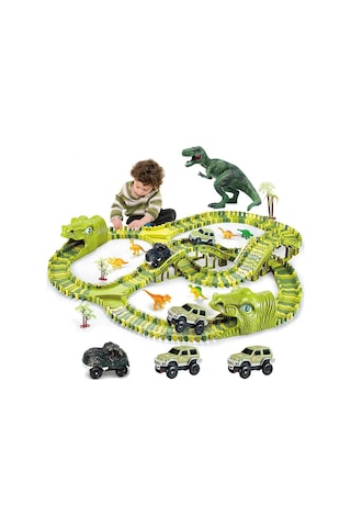 Burgkidz Dinozor Oyuncak Ray Seti ,260 Parçalı Dinozor Dünyası Ayırma Pisti Oyun Seti Parçalı Setler