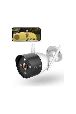 Tenda Güvenlik Kamerası Dış Wlan 2k, 3mp Wlan Ip Kamera, İki Yönlü Sesli, 30 M Tam Renkli Gece Görüşü, Ip66 S