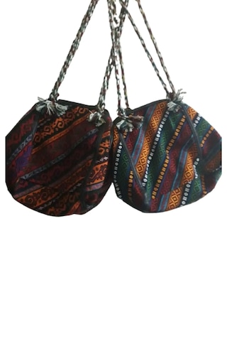 Filipin Otantik Kilim Desenli Kadın El Ve Omuz Çantası 33x28 Çok Renkli
