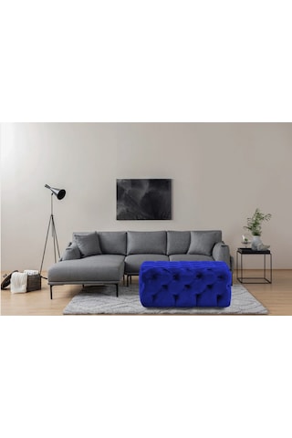 Gazzini Kare Chester Model Kapitoneli Orta Puf- Modern Puf Lacivert