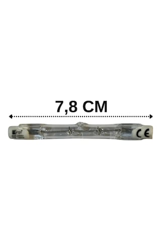 Kengo 150w Sarı Işık R7s Duylu Dim Edilebilir Çubuk Halojen Ampul, 78mm, 2 Adet
