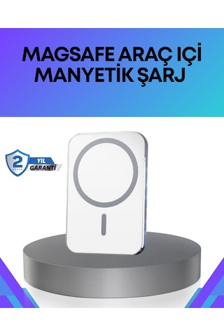 360 Döner Başlıklı Magsafe Araç Telefon Tutucu Hızlı Şarjlı