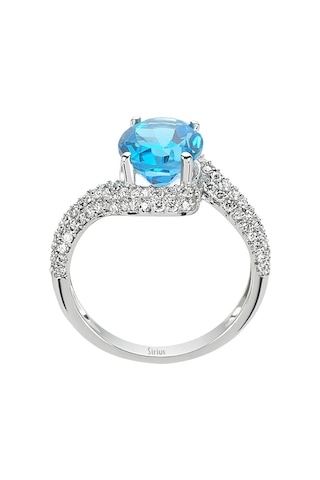 Sirius Pırlanta Ve Oval Mavi Topaz Taşlı Yüzük 0817R0112