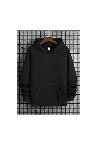 Medinenur Tokyo Sırt Baskılı Kapüşonlu Sweatshirt Siyah