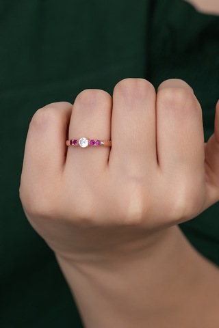 Gümüş Prenses Yüzük Rose Gold Kaplama 925 Ayar Gümüş Rose Gold (511780075)