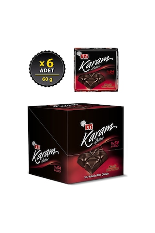 Eti Karam %54 Kakaolu Bitter Çikolata 6 x 60 G
