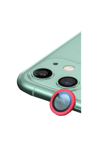 Mey İthalat Apple, Uyumlu iPhone 12 Raze Metal Kamera Lens - Kırmızı