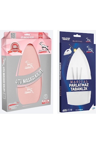 Gazella Ütü Altlığı + Ütü Masası Kılıfı Bezi 50 X 135 Cm Pudra Set