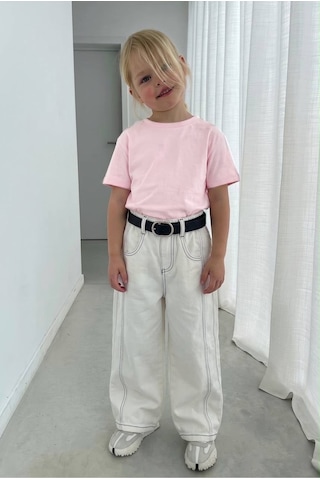 Poala Kids Wide Leg Beyaz Jeans