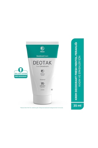 Deotak Mentol Ferahlığı 7 Güne Kadar Etkili Krem Deodorant 35 ML