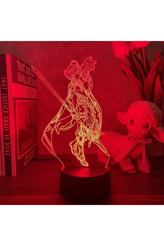Reedark Anime Figürlü Kumandalı Gece Lambası - Gündüz Ve Gece Kullanıma Uygun Işıklı Dekoratif Aydınlatma Şeffaf