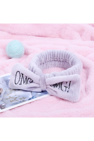 Fiyonklu Omg Saç Bandı Mercan Peluş Saç Bandı Lila