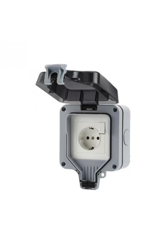 Dış Mekan Prizi, Tekli Su Geçirmez Prizi Ip 66 Topraklamalı Dış Priz