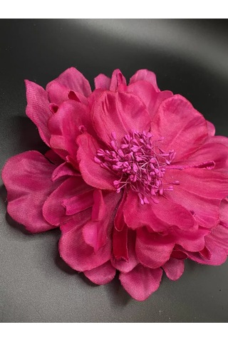 Amely Rid Kumaştan Büyük Çiçek Fiyonk Broş Tokalı 256858406 Pembe