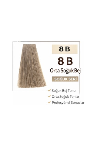 Dna Saç Boyası Kalıcı Profesyonel Krem Boya Yoğun Pigment & Parlaklık 8b Açık Kumral Bej 100ml