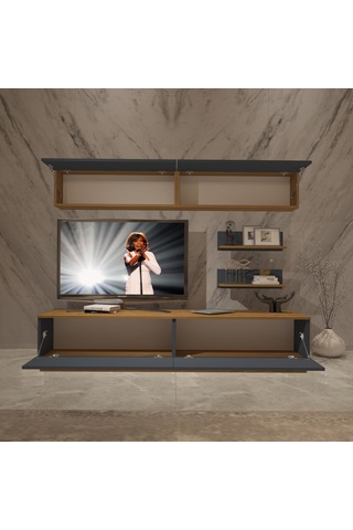 Decoraktiv Eko 5b Mdf Std Tv Ünitesi Tv Sehpası Pera - Antrasit