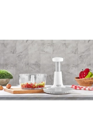 Tedar Yakut Üstten Basmalı El Rondo Blender Çelik Bıcaklı Beyaz Najmaddin