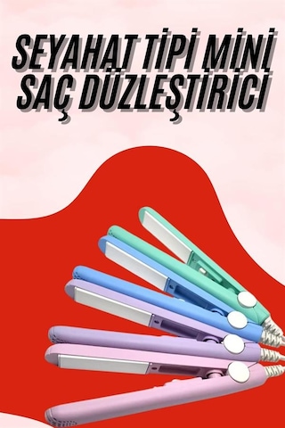 Seyahat Tipi Taşınabilir Saç Düzleştirici Saç Şekillendirici Yüksek Isı Ayarlı Çok Renkli