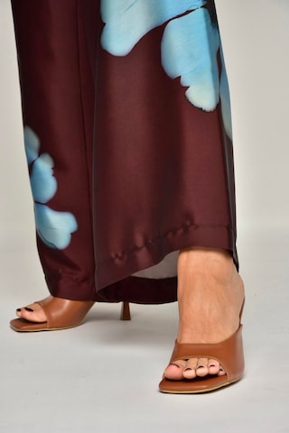 Fox Shoes S590033109 Taba İnce Topuklu Kadın Terlik Taba