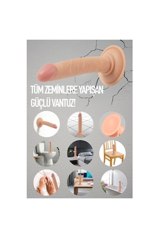 Truva Shop Vantuzlu 12 CM Süper Realistik Dildo Anal Plug Penis
