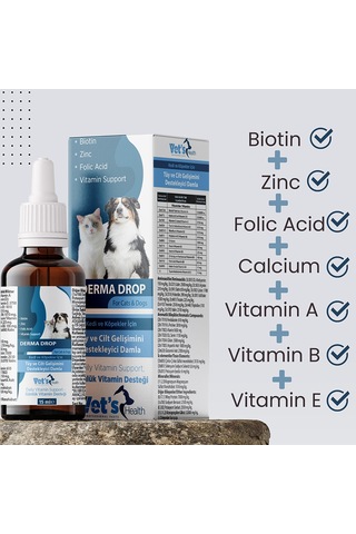 Vet's Health Derma Droptüy ve Cilt Gelişimini Destekleyici Damla 15 ML