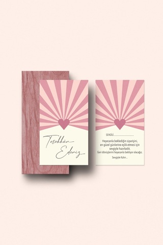 Çift Yön Desenli Teşekkür Kartı Thank You Cart Pytktskk22