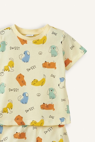 Defacto Hayvan Baskılı Kısa Kollu Üst Şort Alt 2li Pijama Takımı Erkek Bebek H7901a526hsyl522 Sarı-yl522